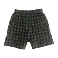 olive green and blue check  . shortys