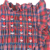 size 3/4 years blue and red tartan