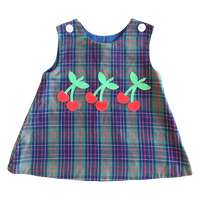 size 1 year cherry tartan dress