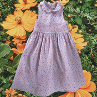 size 4 years pink floral scalloped collar dress