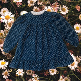 size 5 years white flower on navy dress
